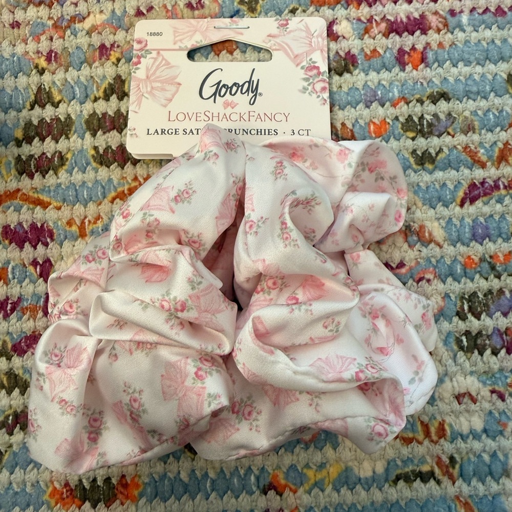 NWT Loveshackfancy x Goody Large Satin Scrunchies - 3 count
